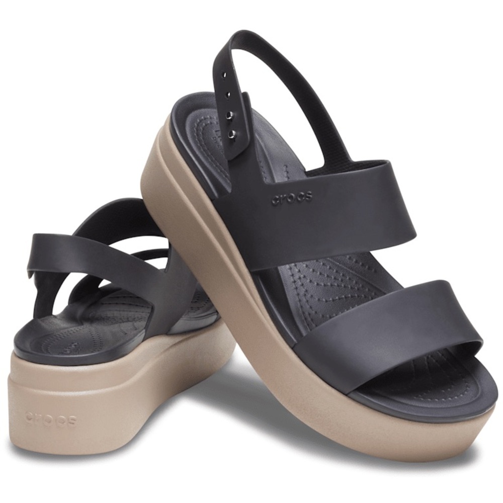 CROCS Women’s Brooklyn Low Wedge in Black/Mushroom size 10